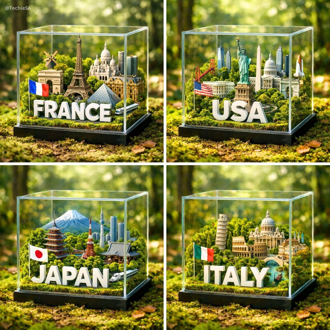Hyperrealistisches Japan Glaswürfel Diorama im Mooswald