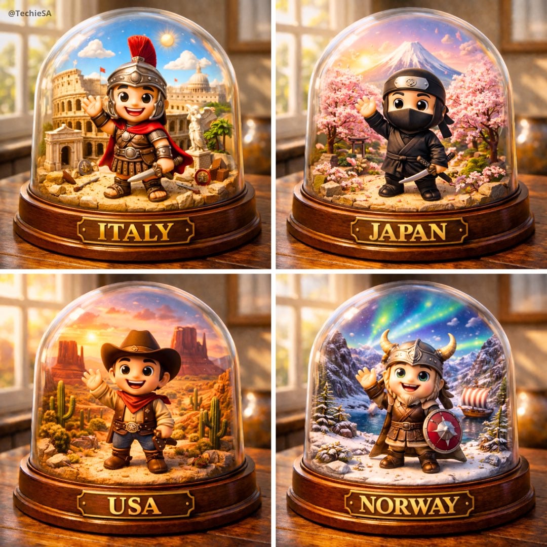 日本玻璃罩微型景觀紀念品