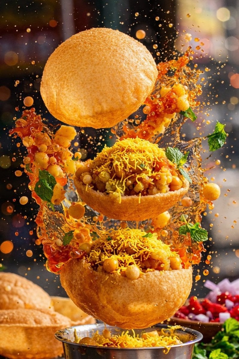 Floating Hard Shell Taco with Suspended Ingredients Cinematic Photography