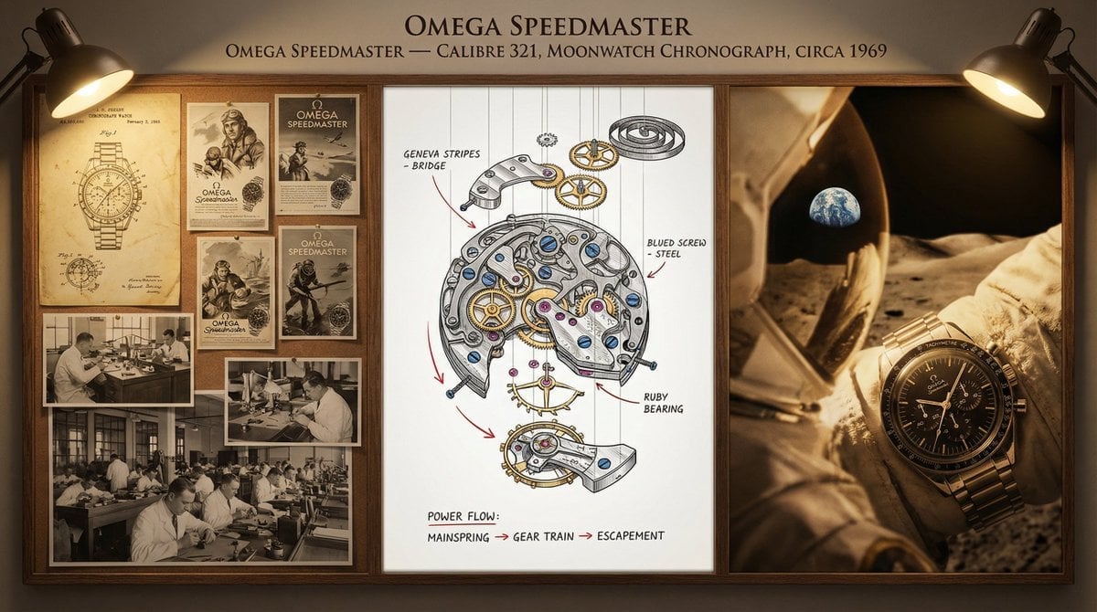 Dokumentationstafel des Meisteruhrmachers