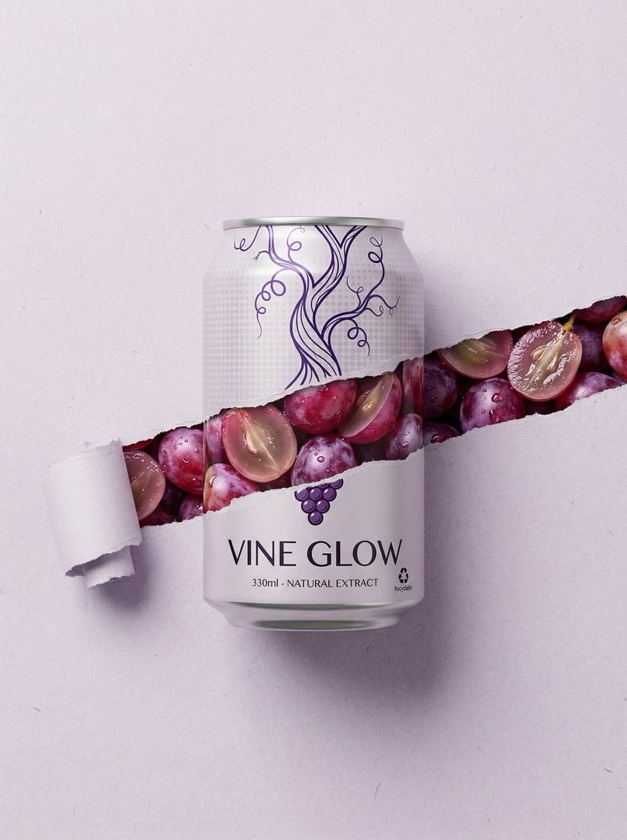 Vine Glow 포도캔 – 미니멀 제품 사진