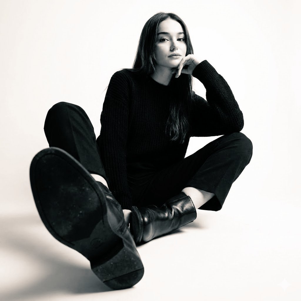 Black-and-White Studio Portrait - Nano Banana Generation
