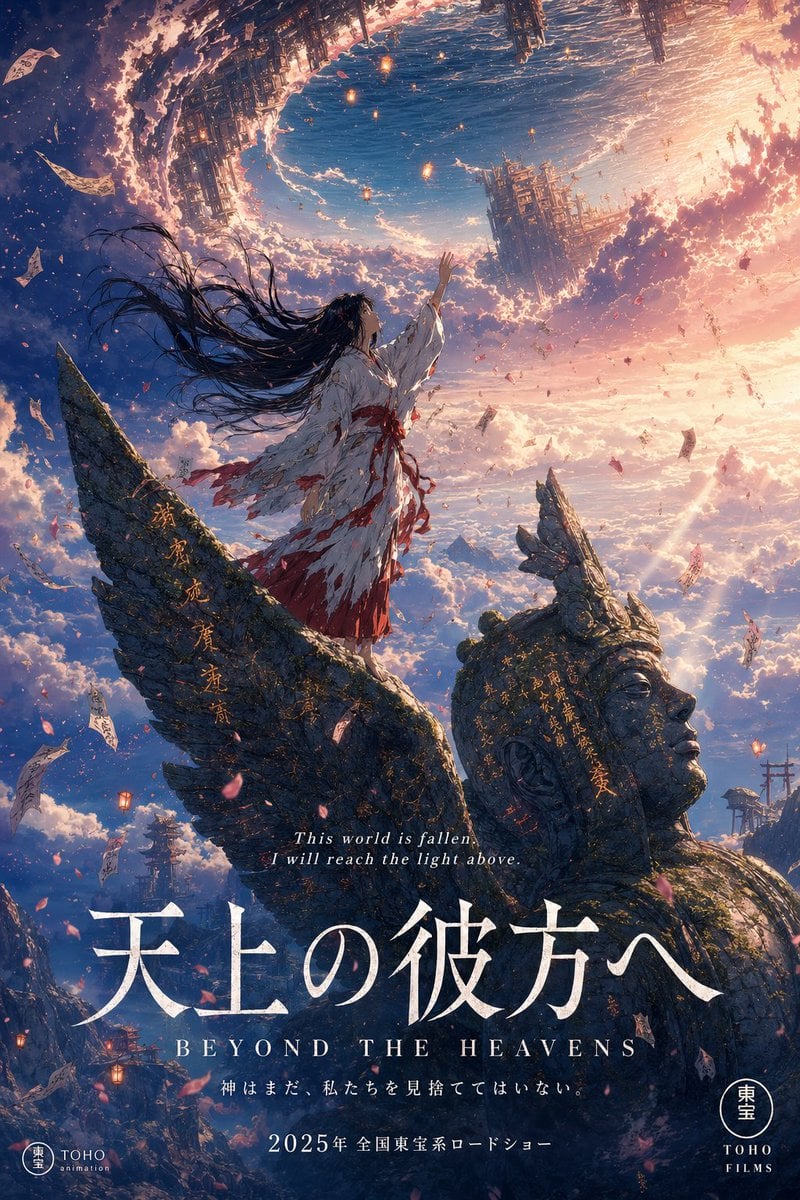 Ghibli Shinkai Anime Poster Schreinmaid Himmlischer Riss