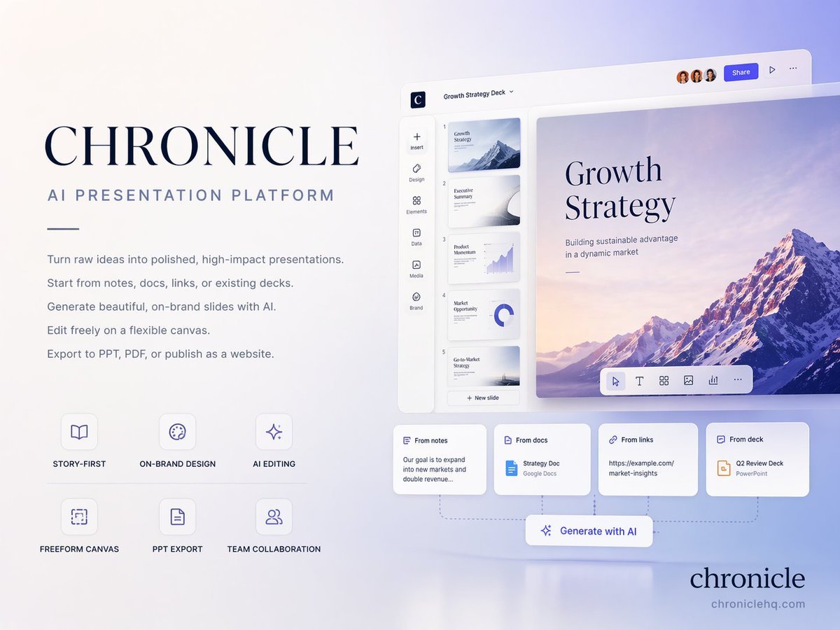Chronicle AI-Präsentationsplattform Premium Cover Slide