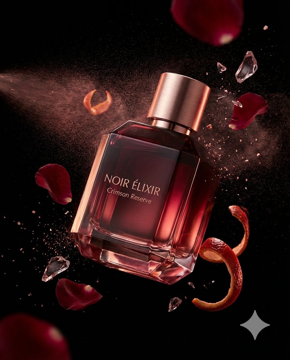 NOIR ÉLIXIR Crimson Reserve Luxus Parfümflasche