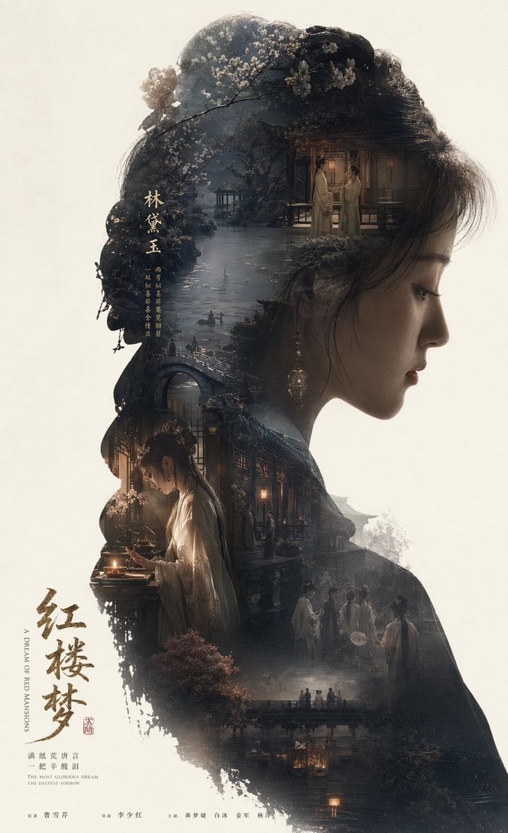 Lin Daiyu Silhouette Dream of the Red Chamber Epic Narrative Poster