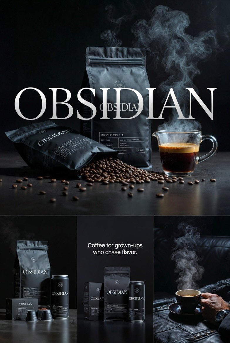 Images Éditoriales Premium pour le Café Obsidian