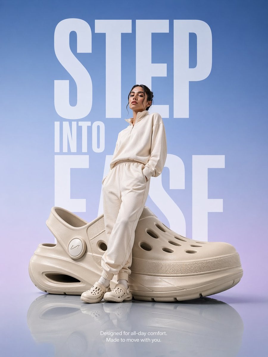 Hyper-Realistic Futuristic Comfort Clog Premium Advertisement