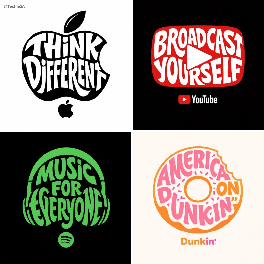 Typografische Objekt-Illustration mit Markenslogan