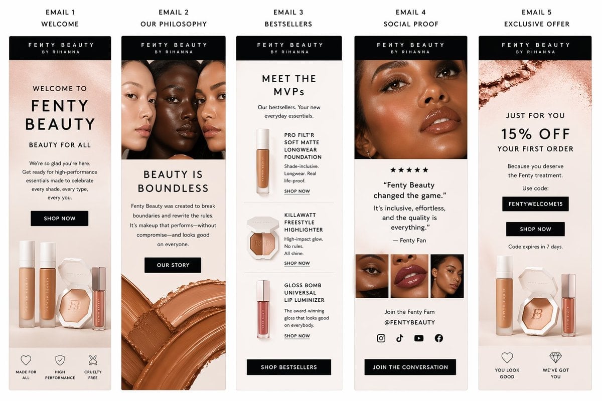 Fenty Beauty Polished Email Sequence Template