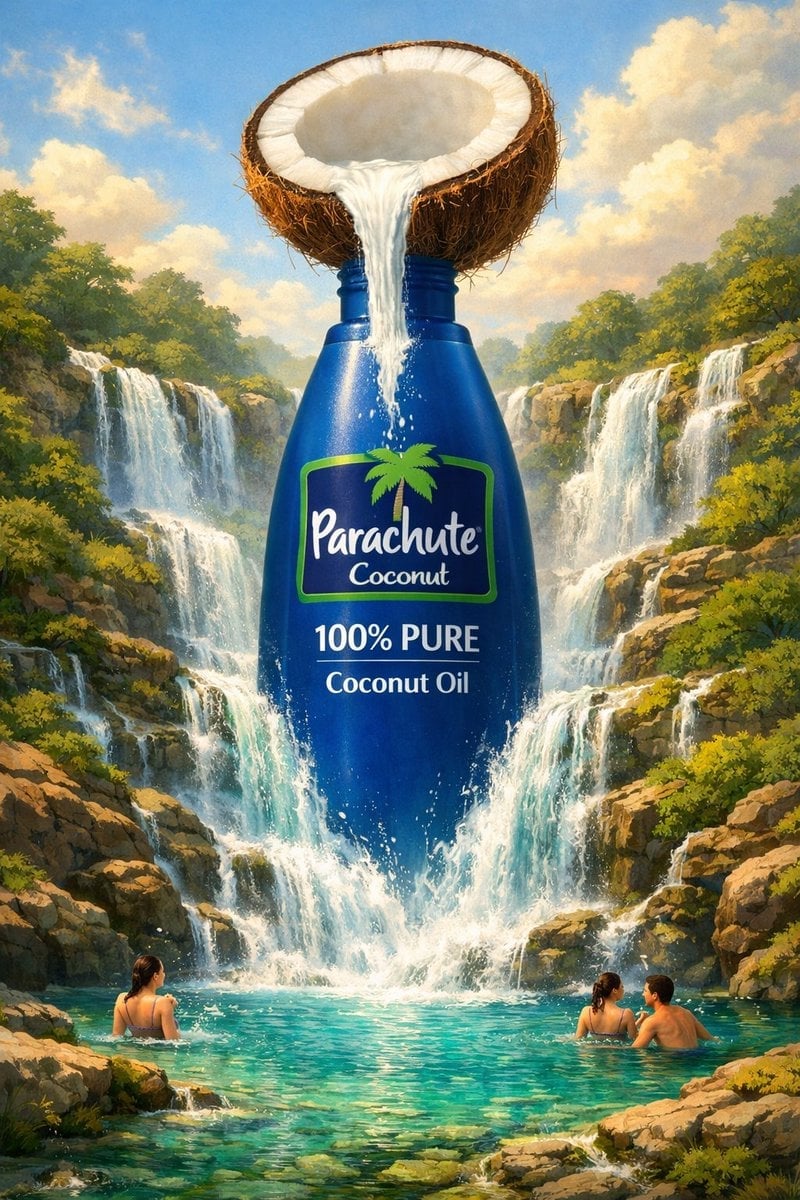 Surrealistyczna ilustracja krajobrazu oleju premium