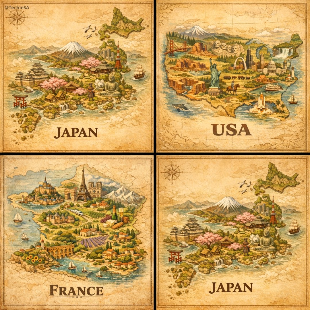 Ilustración isométrica mapa vintage de Colombia