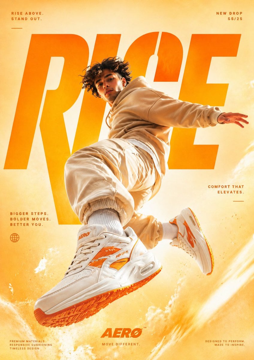 Aero Rise Dinamik Sneaker Atlama Posteri