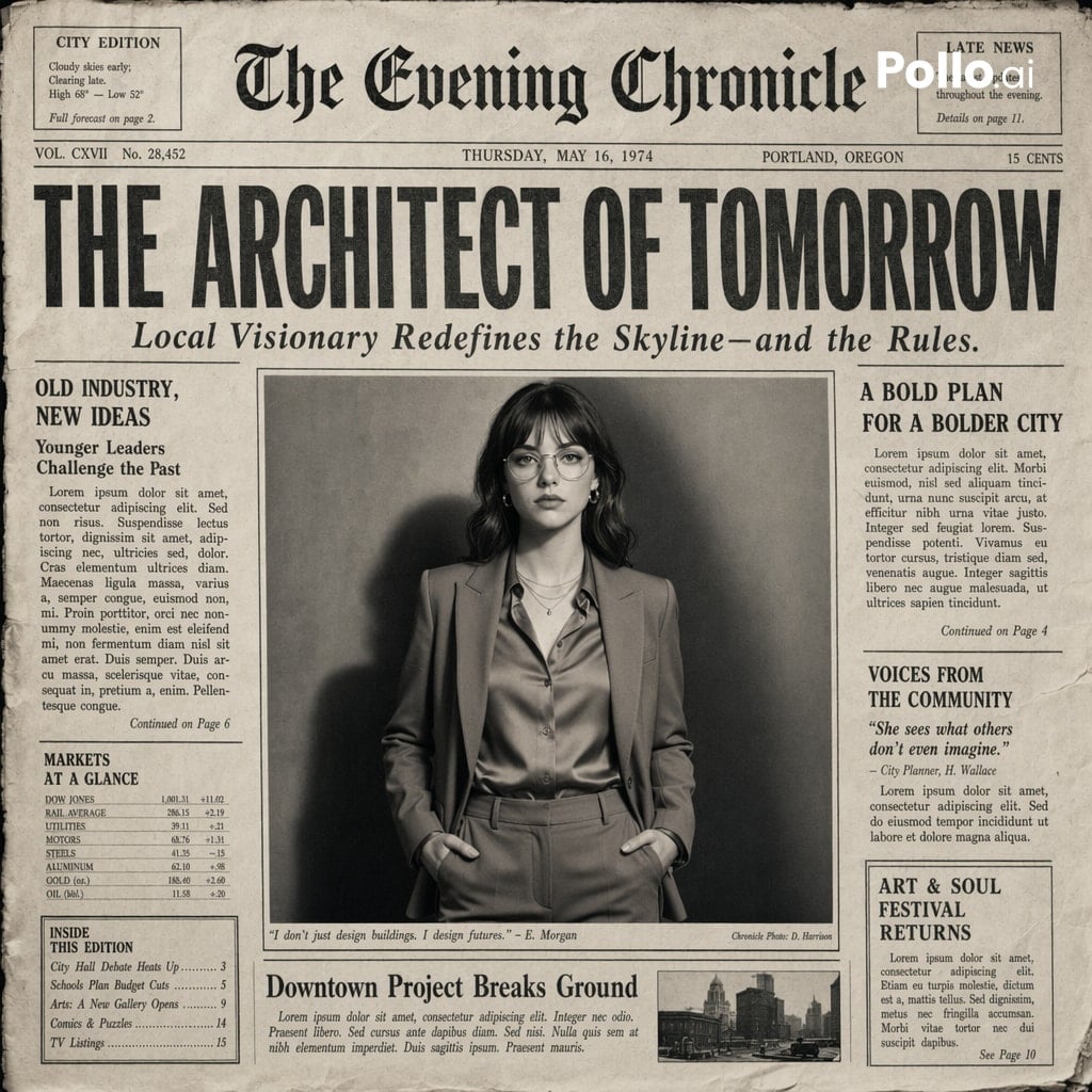 Diseño realista de portada de periódico vintage en blanco y negro