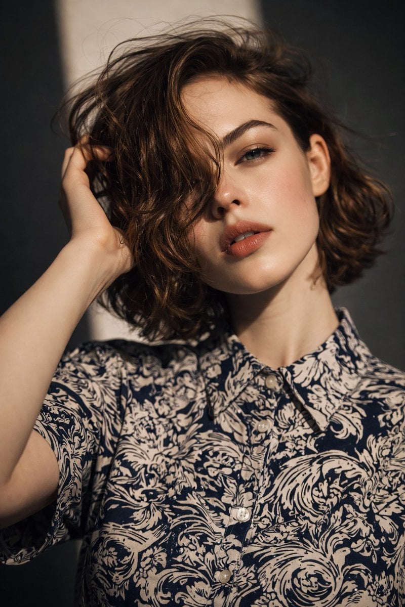 Retrato fotorealista 8K de joven mujer con rasgos naturales