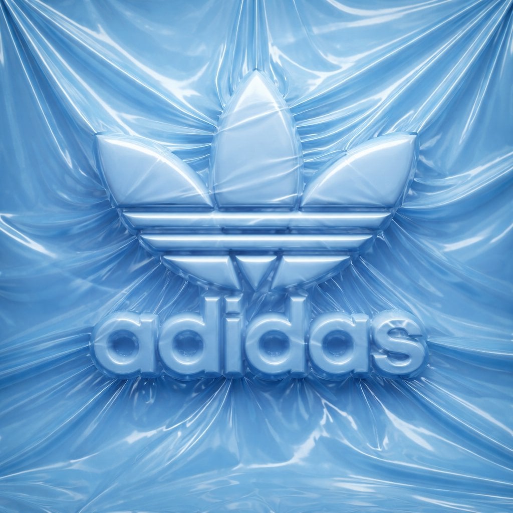 Adidas Originals Logo in monochromer Plastik-Schrumpffolie Relief