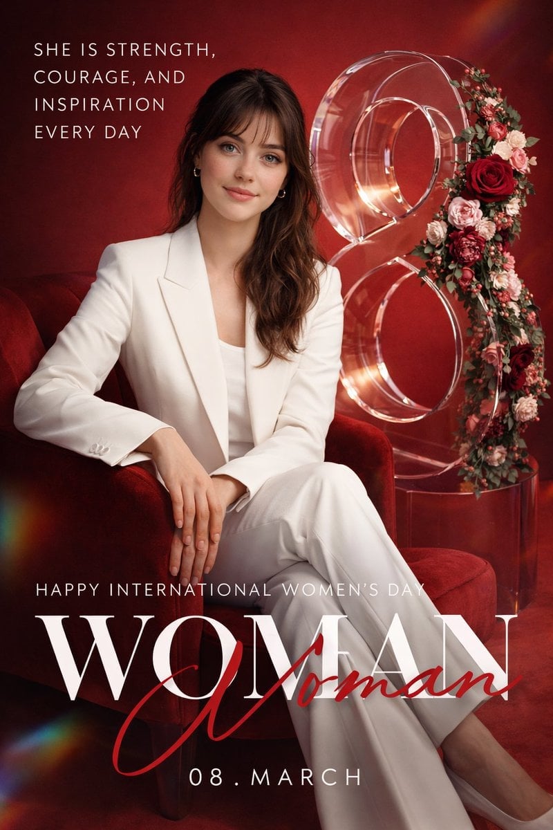 International Women's Day Luxury Editorial Poster
