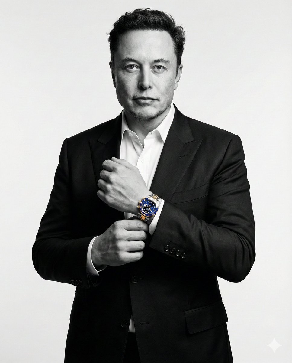 Publicité Montre de Luxe Elon Musk | Photo Éditoriale Photoréaliste 8K