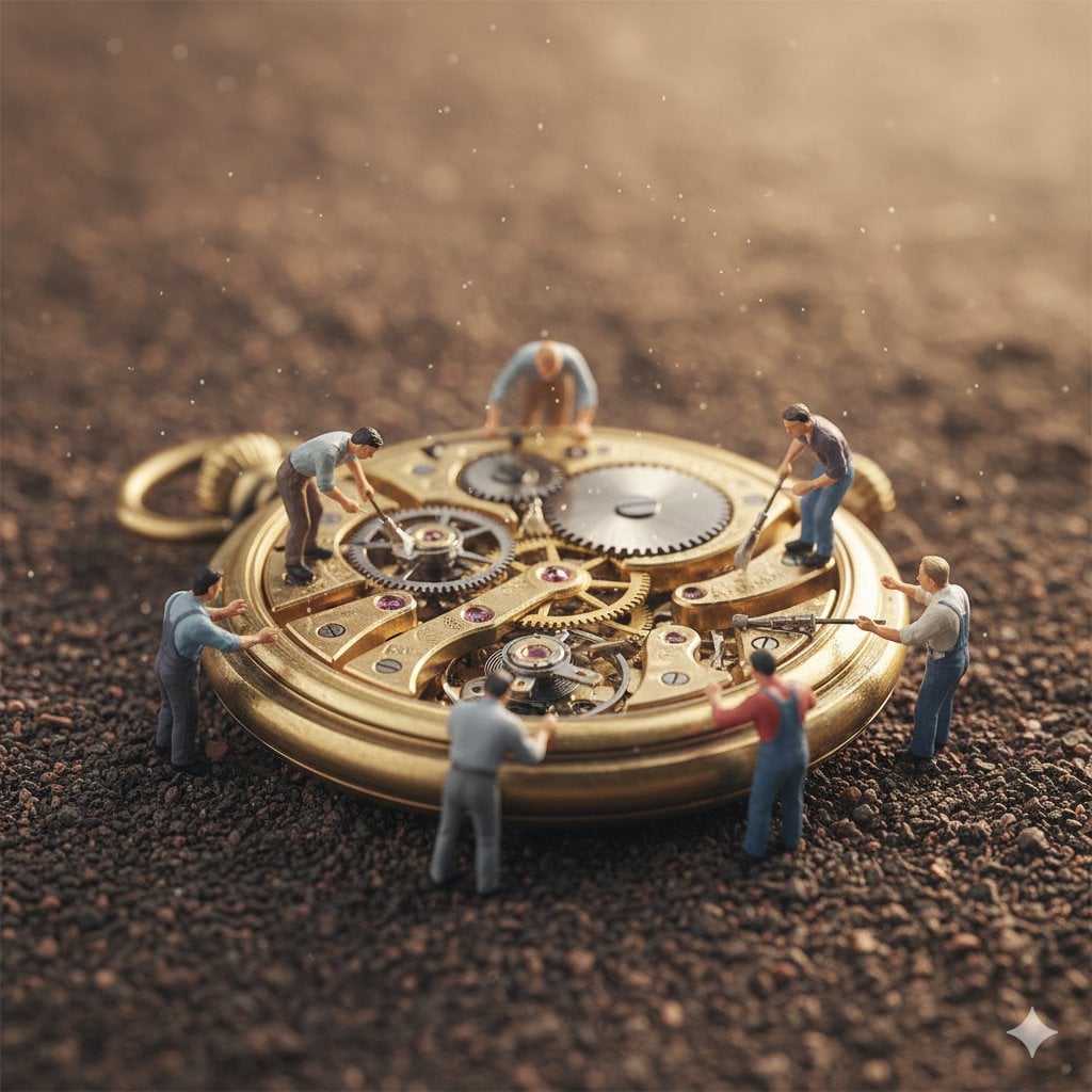 Restauration Macro de Montre à Gousset : Petits Artisans Réparent une Antiquité