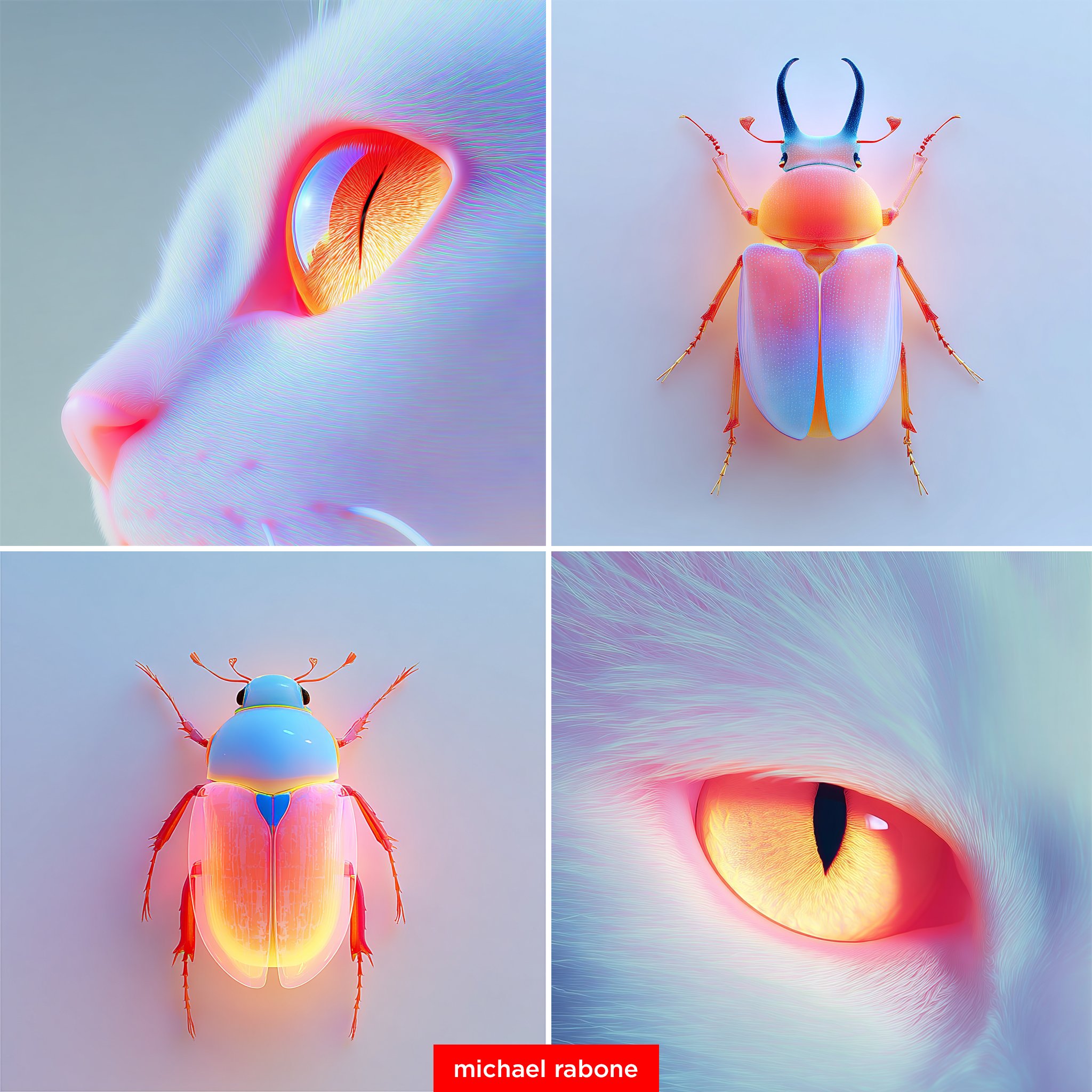 Macro Cat Eye & Hercules Beetle
